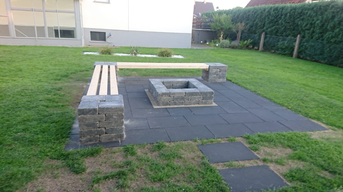 feuerstelle garten mit sitzgelegenheit selber bauen