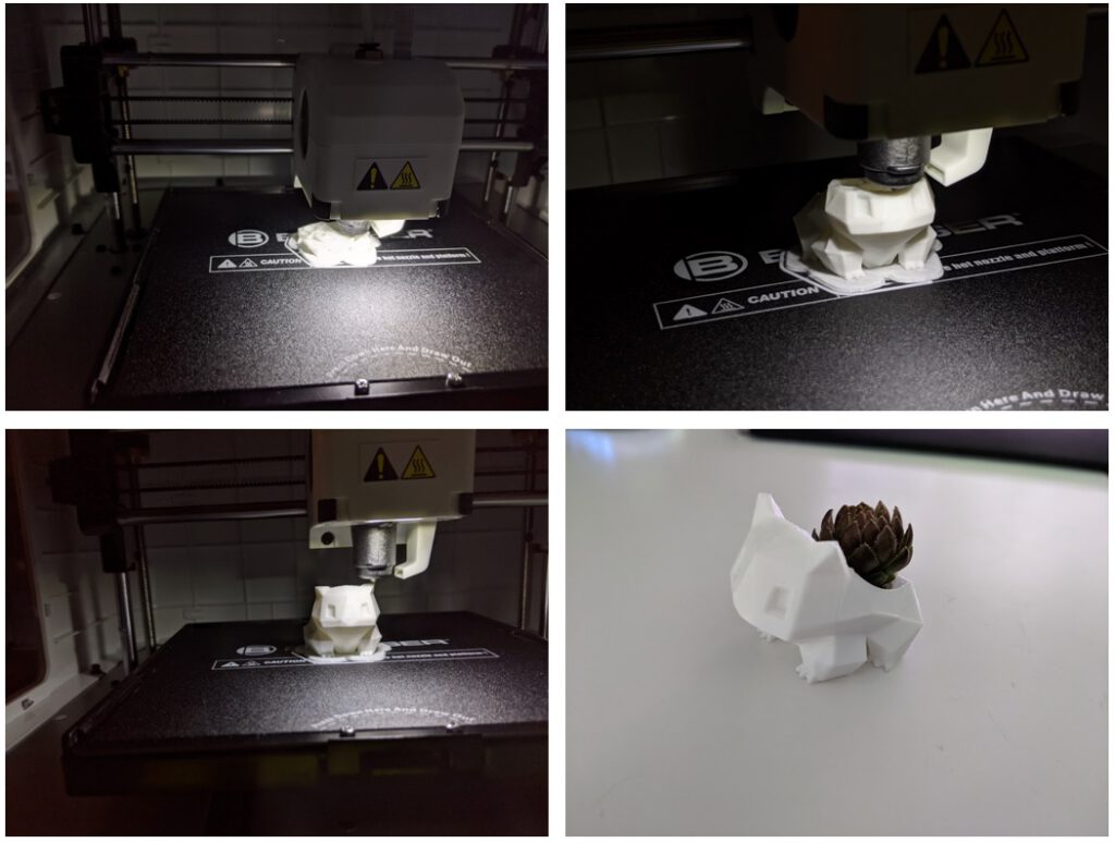 Ausdruck des ersten Testobjekts mit dem Bresser REX 3D-Drucker