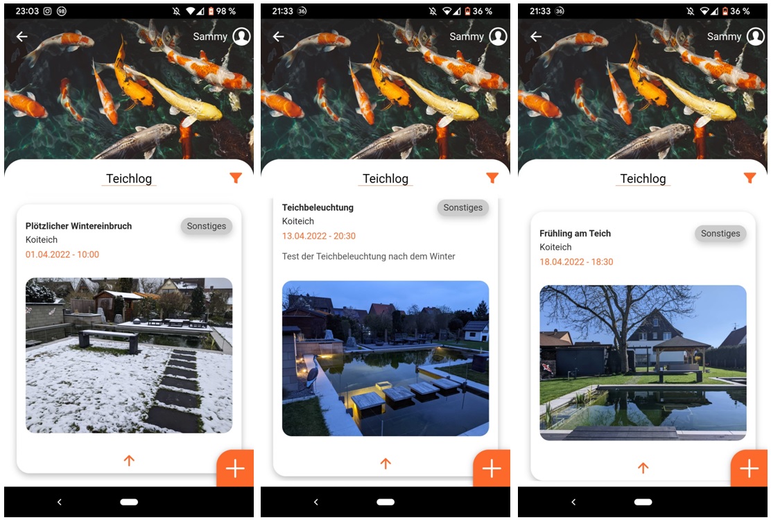Überwachung von Koi, Futter und Teich mit dem Smartphone Die