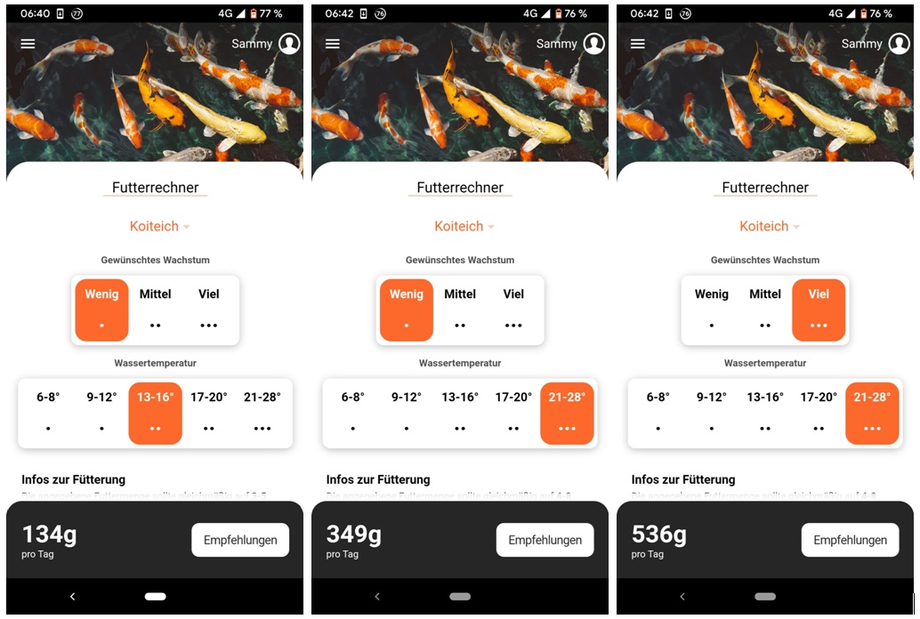 Überwachung von Koi, Futter und Teich mit dem Smartphone Die