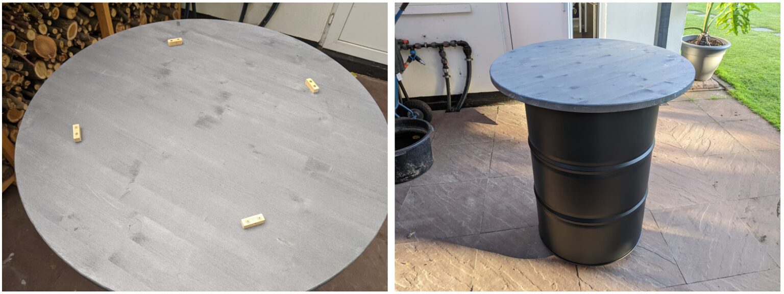 Einen Stehtisch selber bauen Bauanleitung für einen DIY Stehtisch aus einem Ölfass für den